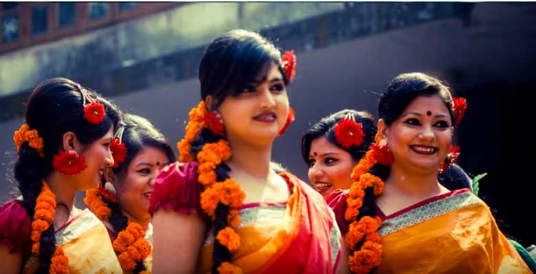Girls Celebrate Pohela Falgun