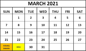 holi date calendar