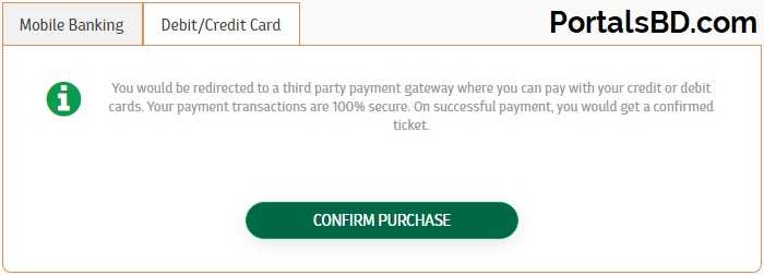 Bangladesh Railway E Ticketing Service Debit Credit Card Payment Gateway Option PortalsBD