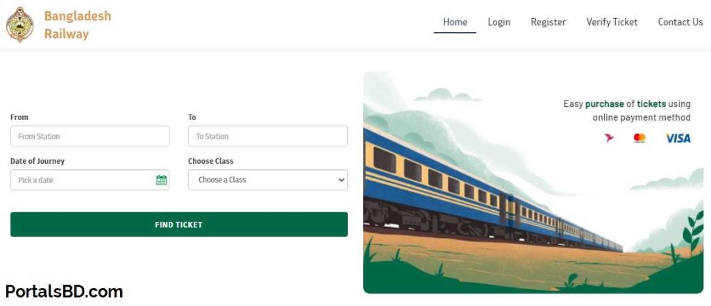 Bangladesh Railway E Ticketing Service Home Page PortalsBD