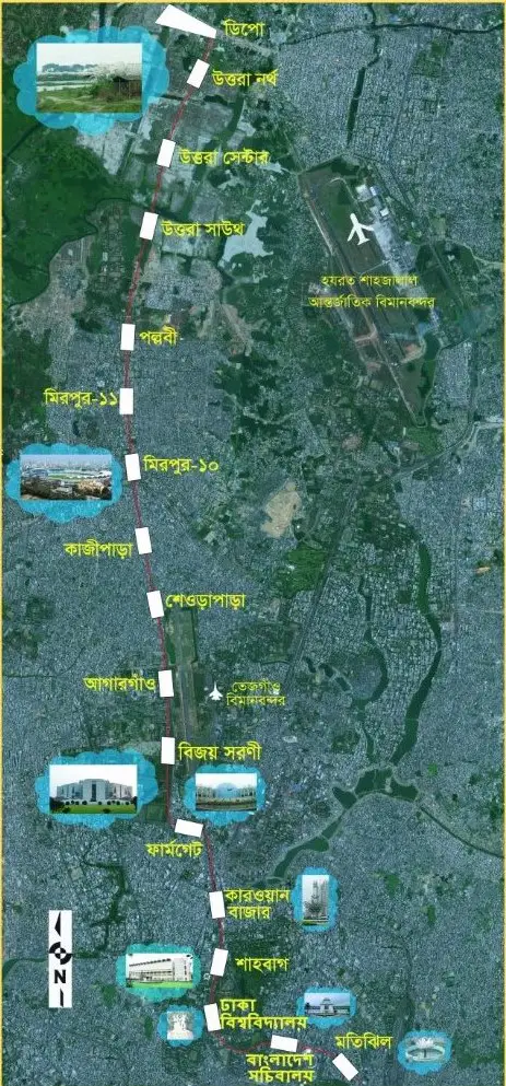 metro rail line map bangladesh railway project update