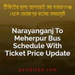 Narayanganj To Meherpur Bus Schedule With Ticket Price Update By PortalsBD