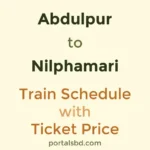 Abdulpur to Nilphamari Train Schedule with Ticket Price