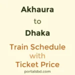 Akhaura to Dhaka Train Schedule with Ticket Price