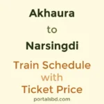 Akhaura to Narsingdi Train Schedule with Ticket Price
