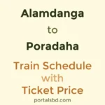 Alamdanga to Poradaha Train Schedule with Ticket Price