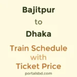 Bajitpur to Dhaka Train Schedule with Ticket Price