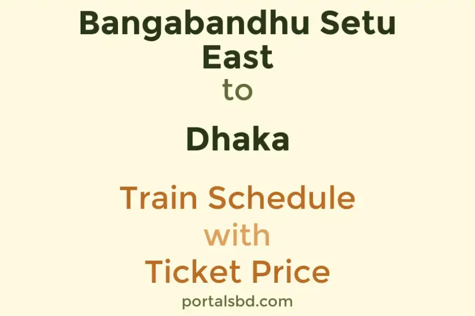 Bangabandhu Setu East to Dhaka Train Schedule with Ticket Price