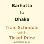 Barhatta to Dhaka Train Schedule with Ticket Price