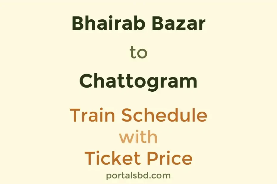 Bhairab Bazar to Chattogram Train Schedule with Ticket Price