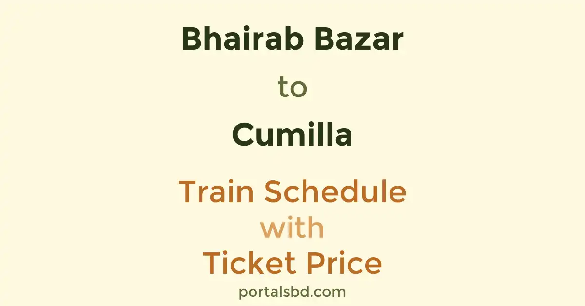 Bhairab Bazar to Cumilla Train Schedule with Ticket Price