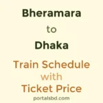 Bheramara to Dhaka Train Schedule with Ticket Price