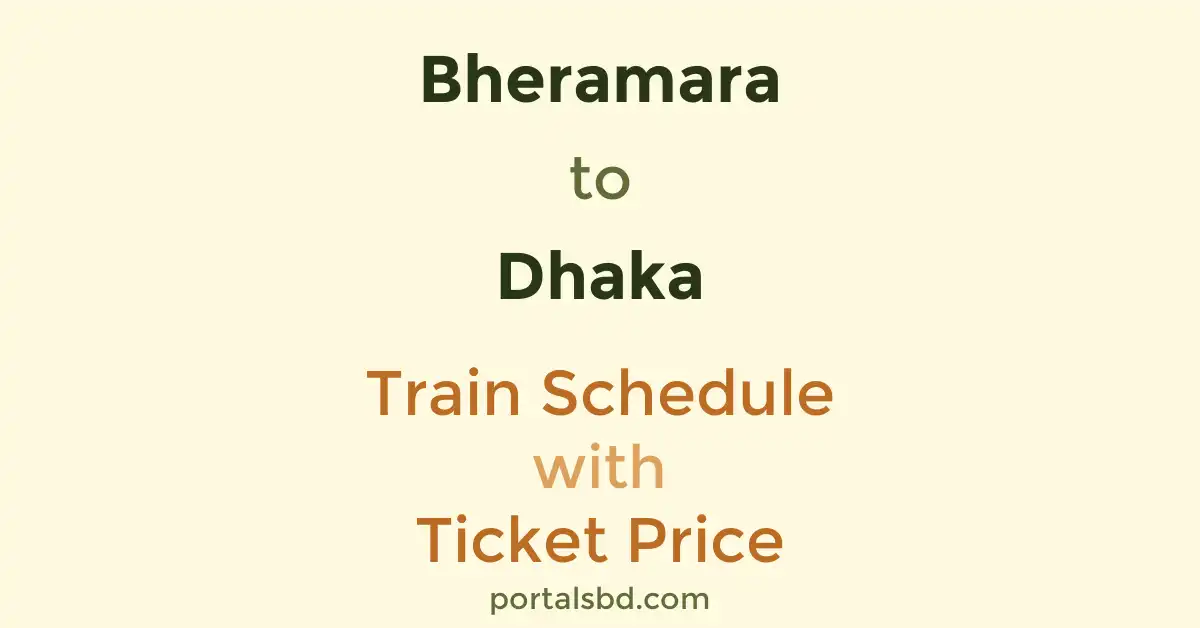 Bheramara to Dhaka Train Schedule with Ticket Price