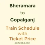 Bheramara to Gopalganj Train Schedule with Ticket Price