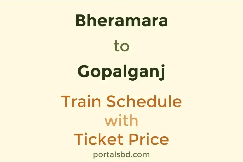 Bheramara to Gopalganj Train Schedule with Ticket Price
