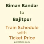 Biman Bandar to Bajitpur Train Schedule with Ticket Price