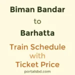 Biman Bandar to Barhatta Train Schedule with Ticket Price