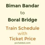 Biman Bandar to Boral Bridge Train Schedule with Ticket Price
