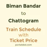 Biman Bandar to Chattogram Train Schedule with Ticket Price