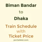Biman Bandar to Dhaka Train Schedule with Ticket Price