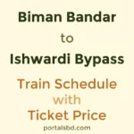 Biman Bandar to Ishwardi Bypass Train Schedule with Ticket Price
