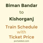 Biman Bandar to Kishorganj Train Schedule with Ticket Price