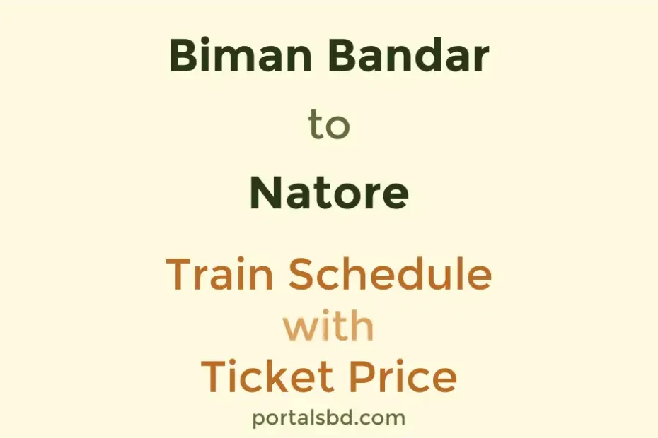 Biman Bandar to Natore Train Schedule with Ticket Price