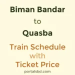 Biman Bandar to Quasba Train Schedule with Ticket Price