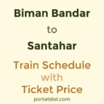 Biman Bandar to Santahar Train Schedule with Ticket Price