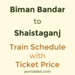 Biman Bandar to Shaistaganj Train Schedule with Ticket Price