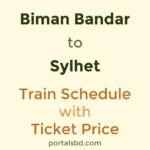 Biman Bandar to Sylhet Train Schedule with Ticket Price
