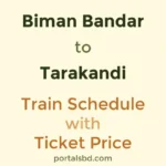 Biman Bandar to Tarakandi Train Schedule with Ticket Price