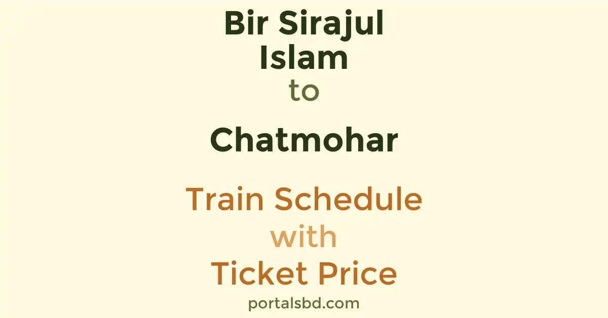 Bir Sirajul Islam to Chatmohar Train Schedule with Ticket Price