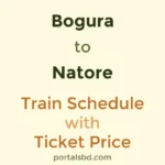 Bogura to Natore Train Schedule with Ticket Price