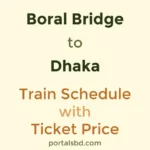 Boral Bridge to Dhaka Train Schedule with Ticket Price