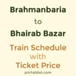 Brahmanbaria to Bhairab Bazar Train Schedule with Ticket Price