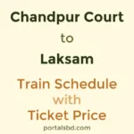 Chandpur Court to Laksam Train Schedule with Ticket Price