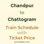 Chandpur to Chattogram Train Schedule with Ticket Price