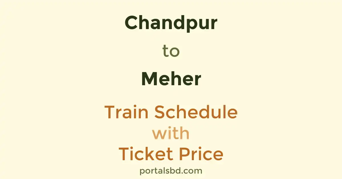 Chandpur to Meher Train Schedule with Ticket Price