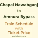 Chapai Nawabganj to Amnura Bypass Train Schedule with Ticket Price