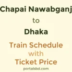 Chapai Nawabganj to Dhaka Train Schedule with Ticket Price