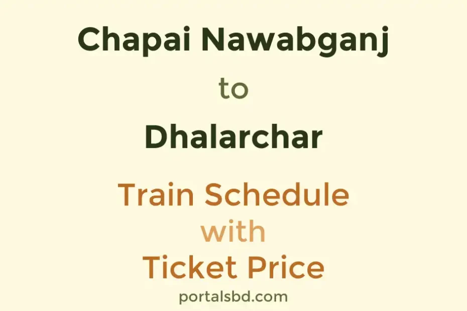 Chapai Nawabganj to Dhalarchar Train Schedule with Ticket Price