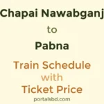 Chapai Nawabganj to Pabna Train Schedule with Ticket Price
