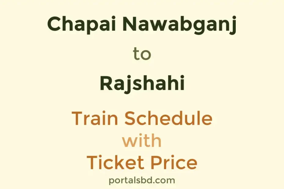 Chapai Nawabganj to Rajshahi Train Schedule with Ticket Price