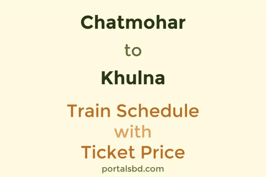 Chatmohar to Khulna Train Schedule with Ticket Price
