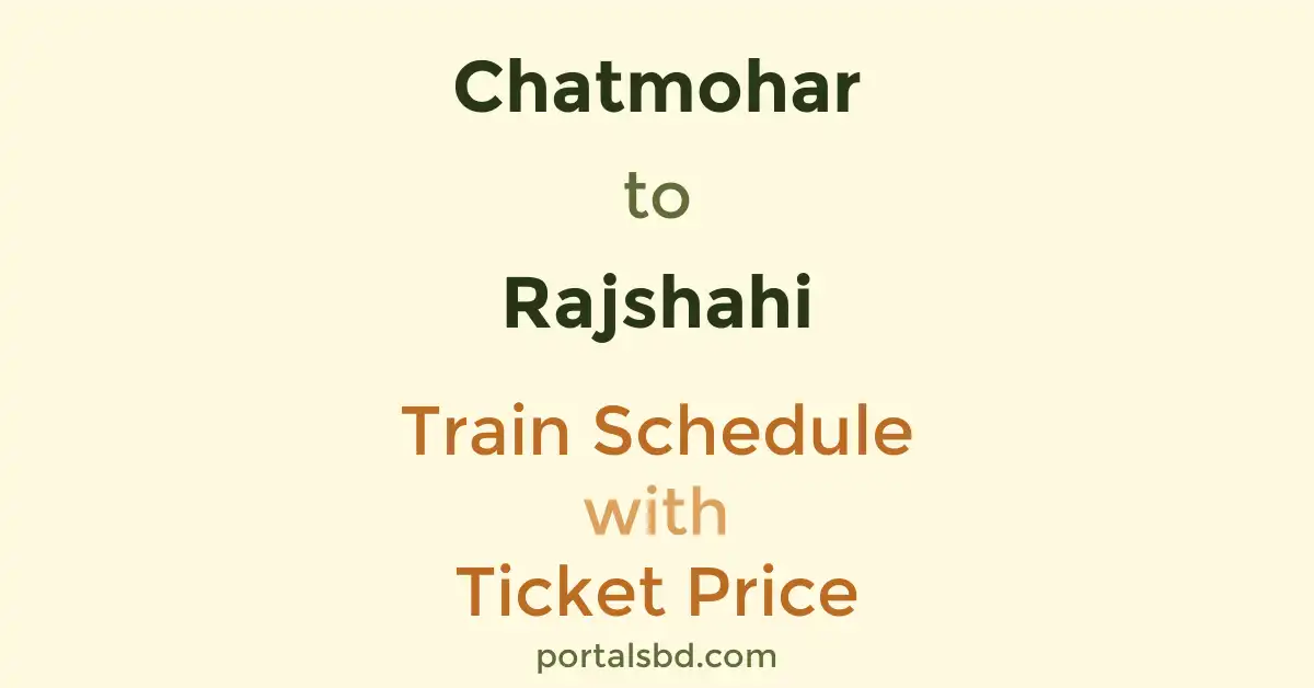 Chatmohar to Rajshahi Train Schedule with Ticket Price