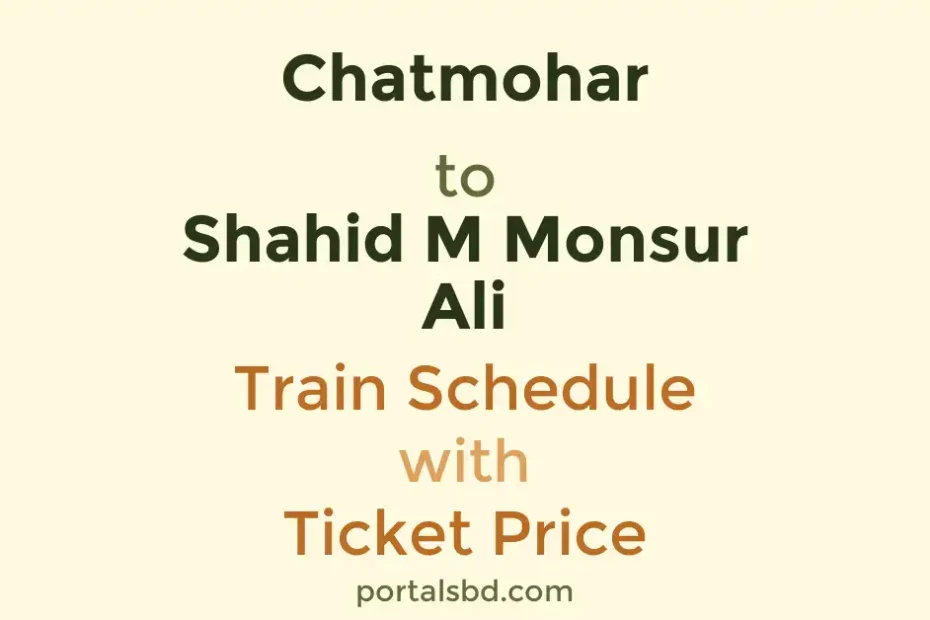 Chatmohar to Shahid M Monsur Ali Train Schedule with Ticket Price