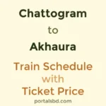 Chattogram to Akhaura Train Schedule with Ticket Price