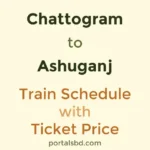 Chattogram to Ashuganj Train Schedule with Ticket Price