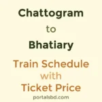 Chattogram to Bhatiary Train Schedule with Ticket Price